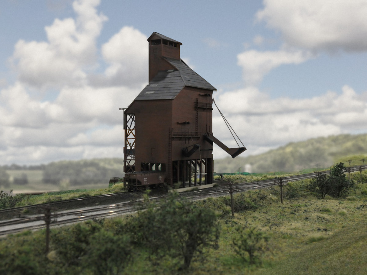 Coaling tower on the Sturtevant module under a summer sky