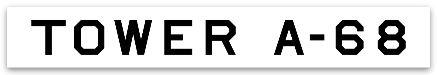 Tower A-68 station sign